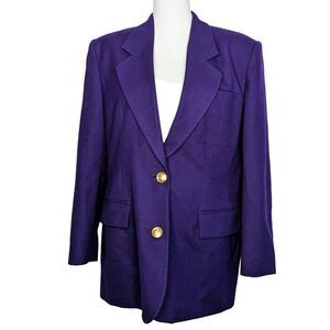 Classiques Women's Purple Long Sleeve Button Front Blouse Size Medium